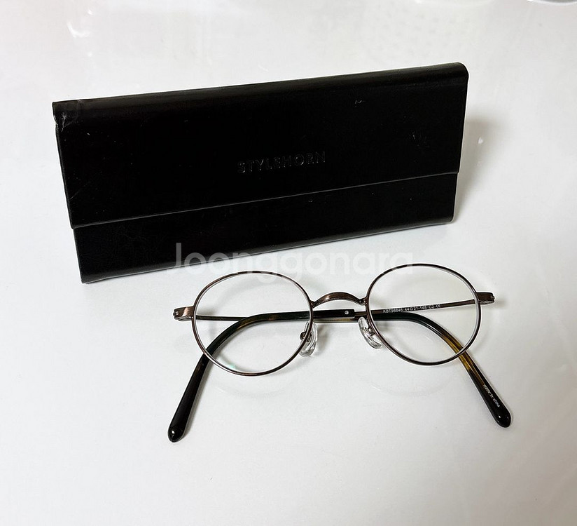 (도수ㅇ)메탈 오벌 원형 안경테 안경 브라운--1