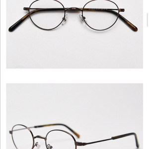 (도수ㅇ)메탈 오벌 원형 안경테 안경 브라운