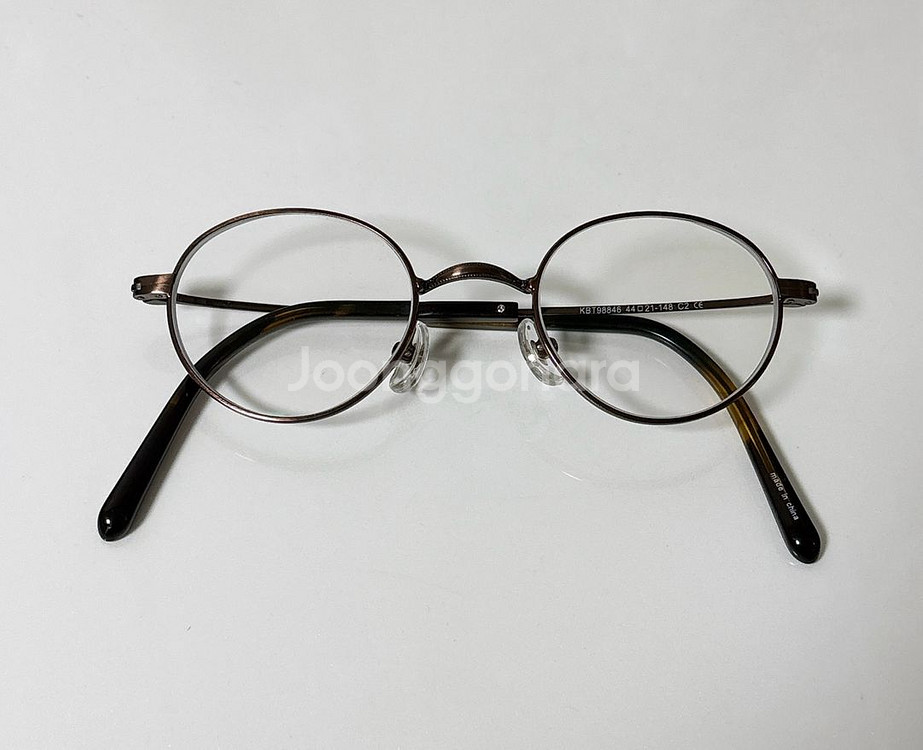 (도수ㅇ)메탈 오벌 원형 안경테 안경 브라운--2