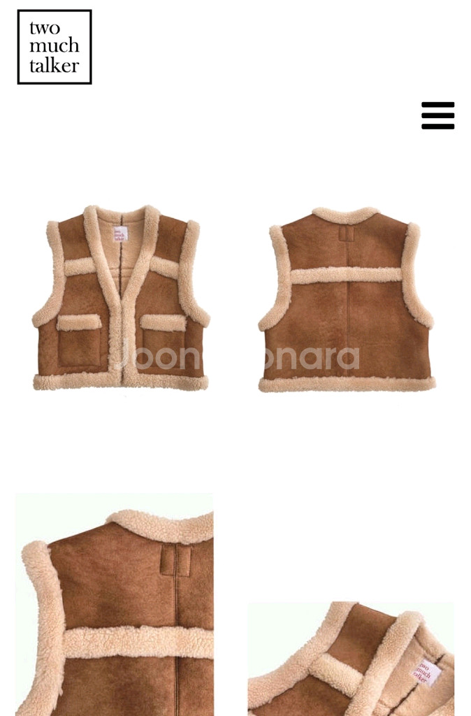 페퍼윤윤 투머치토커 리얼 양털 가죽 베스트--8