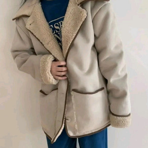 스웨이드 양털 카라 무스탕 자켓 점퍼