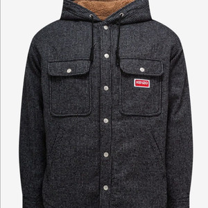 겐조 체크 후디드 셔츠자켓