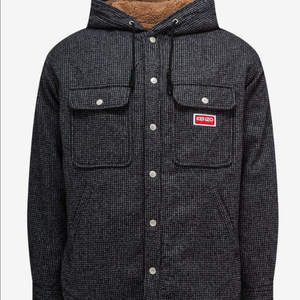 겐조 체크 후디드 셔츠자켓