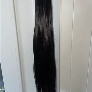 붙임머리 천연모 16인치 200가닥 자연 갈색