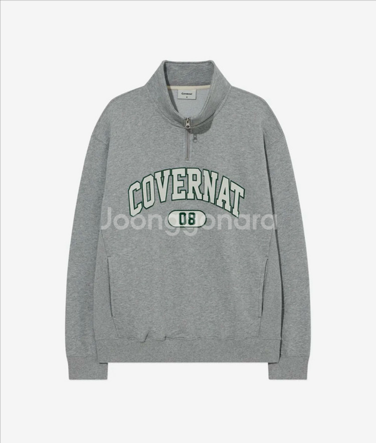[새상품] 커버낫 아치로고 하프집업 맨투맨 그레이 L--0