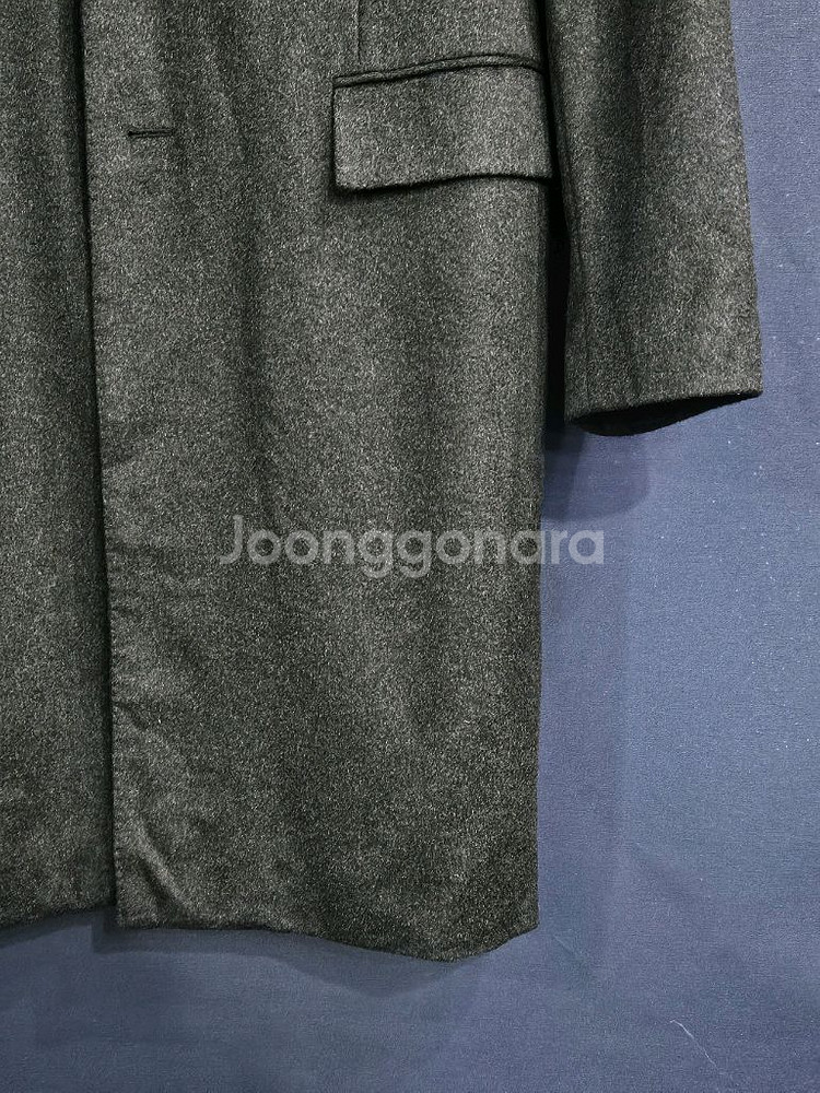타임옴므 차콜컬러 남성 105 캐시미어 100% 롱코트--5