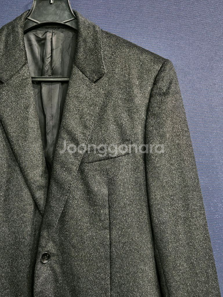 타임옴므 차콜컬러 남성 105 캐시미어 100% 롱코트--3