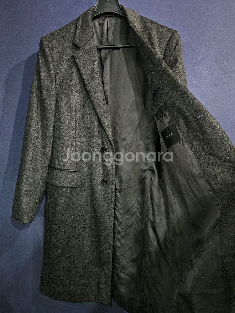 타임옴므 차콜컬러 남성 105 캐시미어 100% 롱코트--7