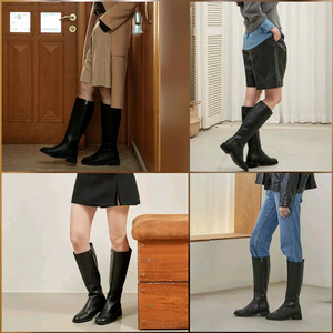 허시파피 소가죽 롱부츠