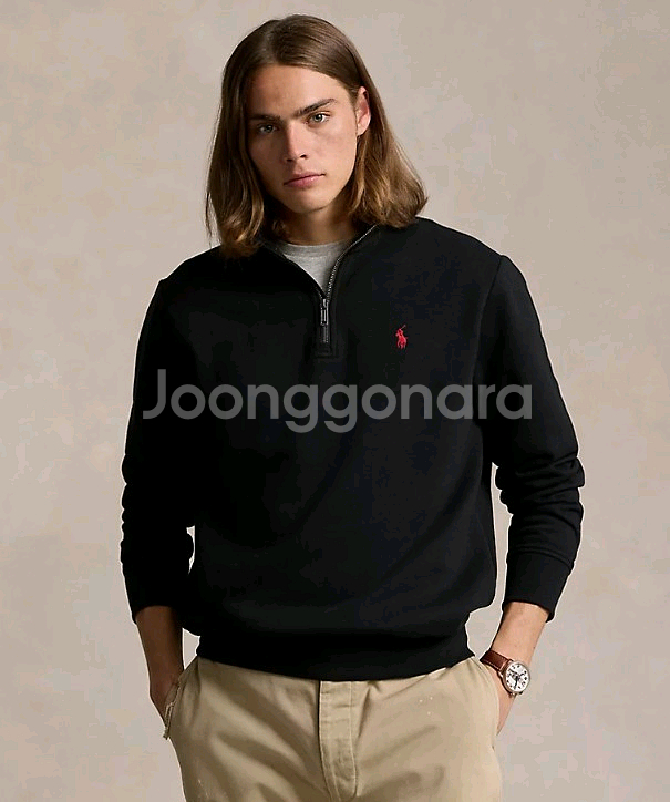 폴로 플리스 반집업--6