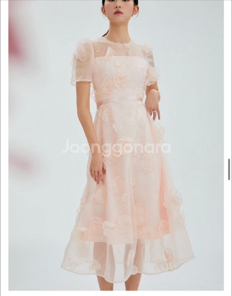 이바나헬싱키 핑크 플라워 원피스--1