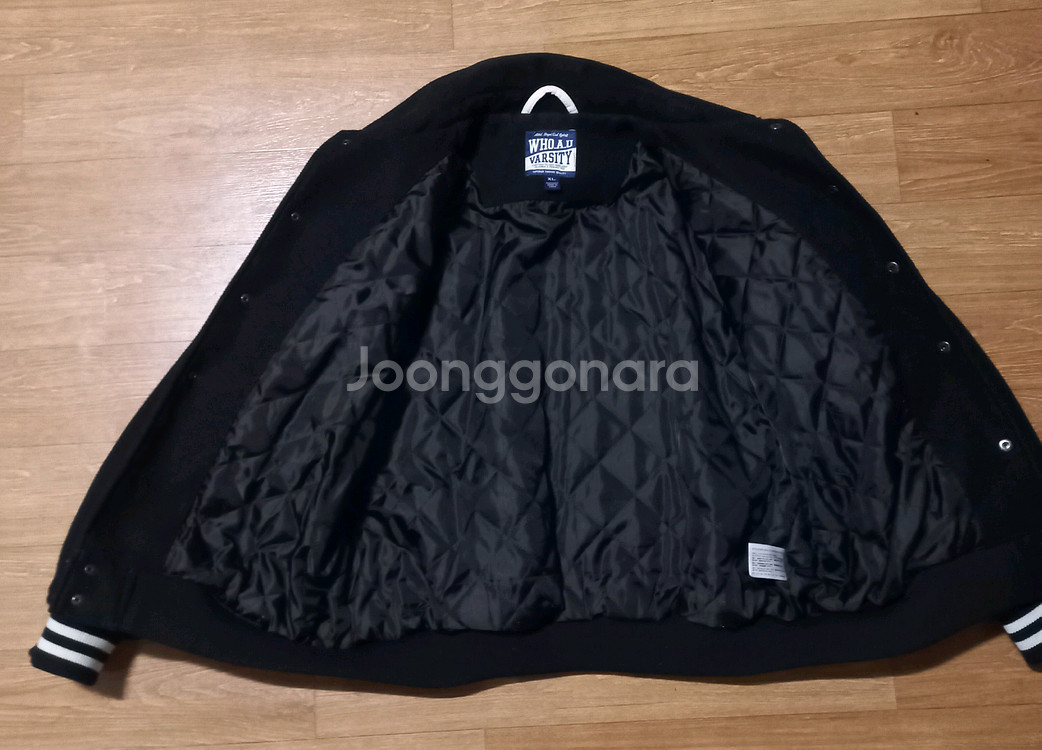 후아유 이동휘 바시티 자켓 블랙105xl--5