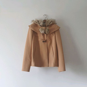 쥬시꾸뛰르 후드 울 숏 더플 코트 자켓 떡볶이 코트