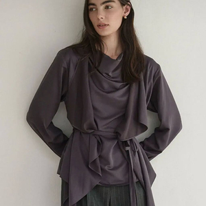 지에마르 리본 스트랩 프릴 블라누스