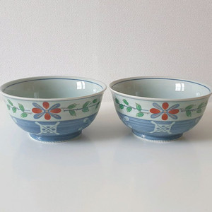 일본 아리타 도자기 면기 라면 덮밥 그릇 2점 일괄