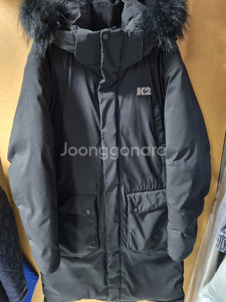K2 남여공용 구스 후디 롱패딩--0