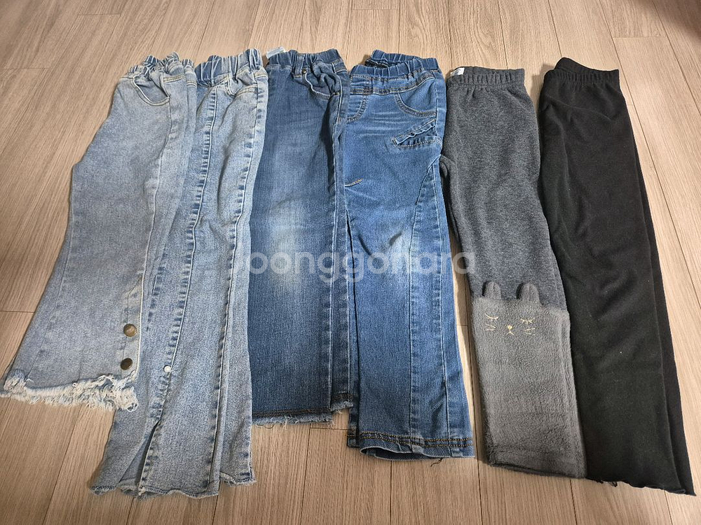 택포) 여아 청바지 바지 레깅스 120 일괄--0