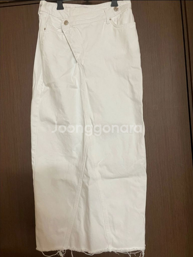 ZARA 화이트 데님 롱스커트 M--1