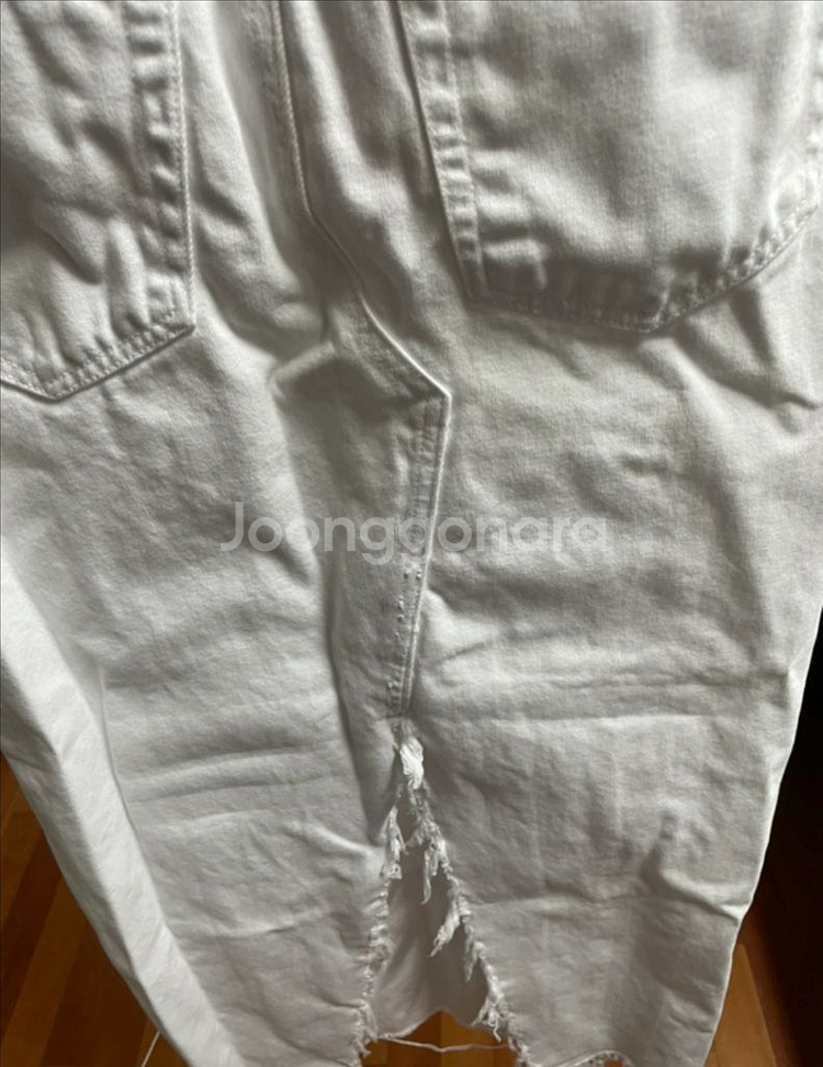 ZARA 화이트 데님 롱스커트 M--4