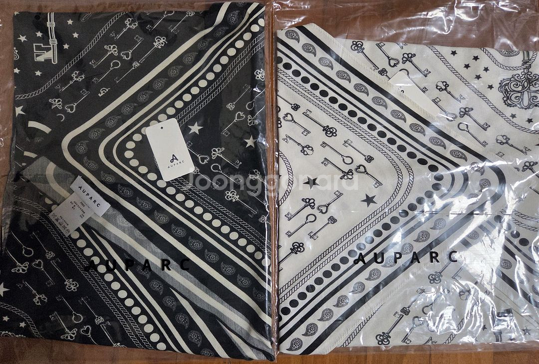 1423오파르크 키 숄 스카프 케이프 블랙,아이보리--0