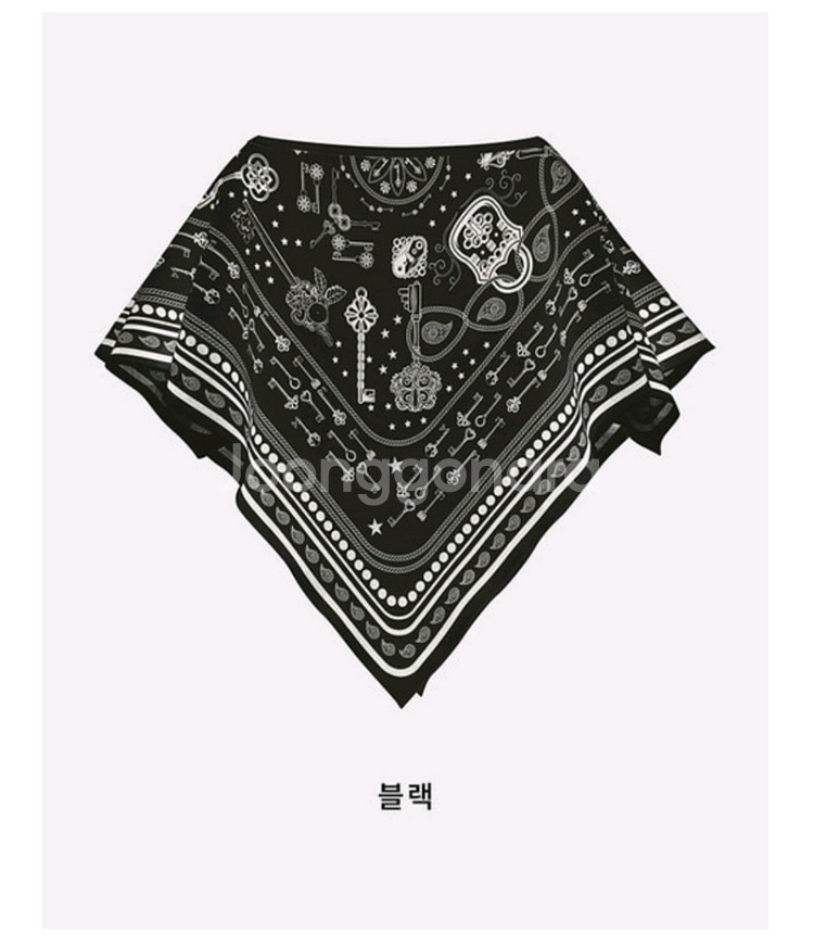 1423오파르크 키 숄 스카프 케이프 블랙,아이보리--1