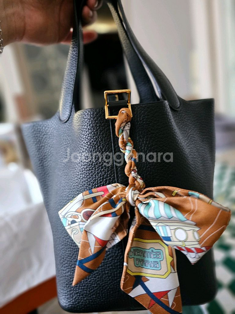 에르메스 피코탄 22 블랙금장--7