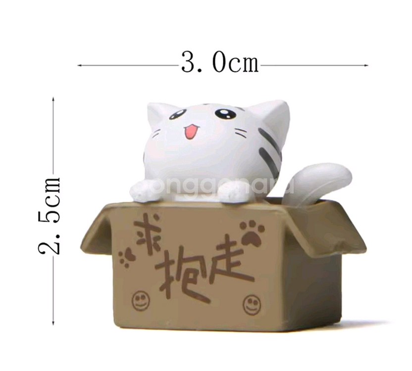 박스고양이 피규어 가챠 4종--2