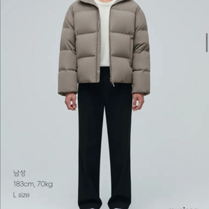 무신사스탠다드 숏패딩 더스티베이지