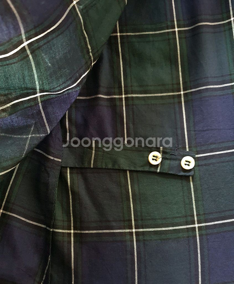 이자벨마랑 체크 버튼업 반팔 롤업 코튼 블라우스--5