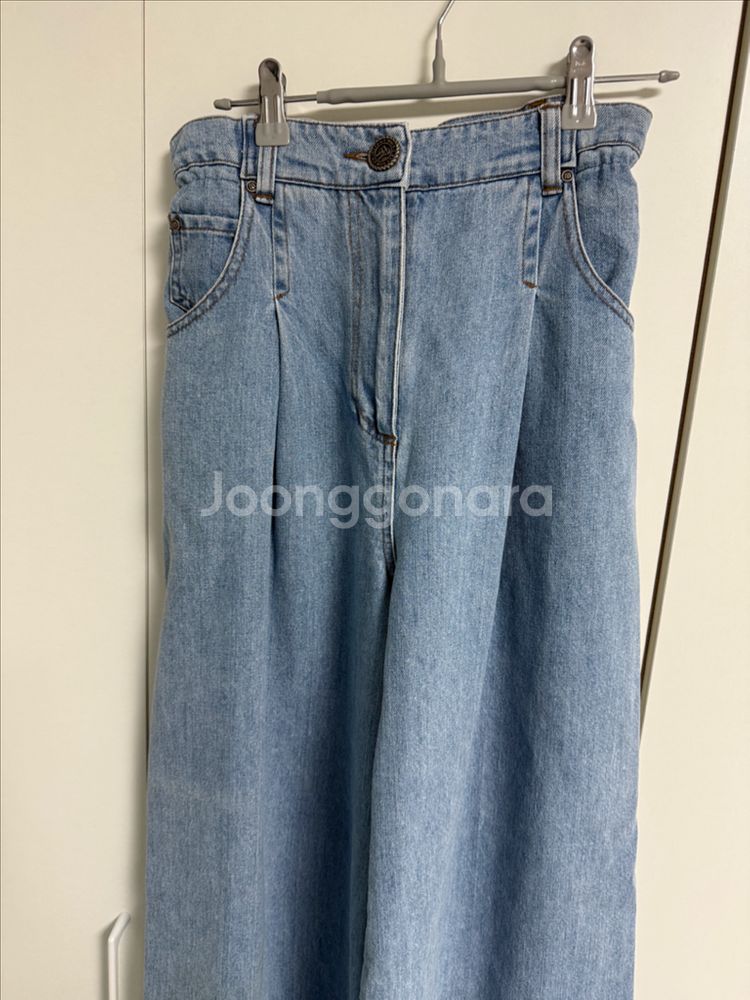 마인 원턱 와이드 데님 팬츠 한섬--2