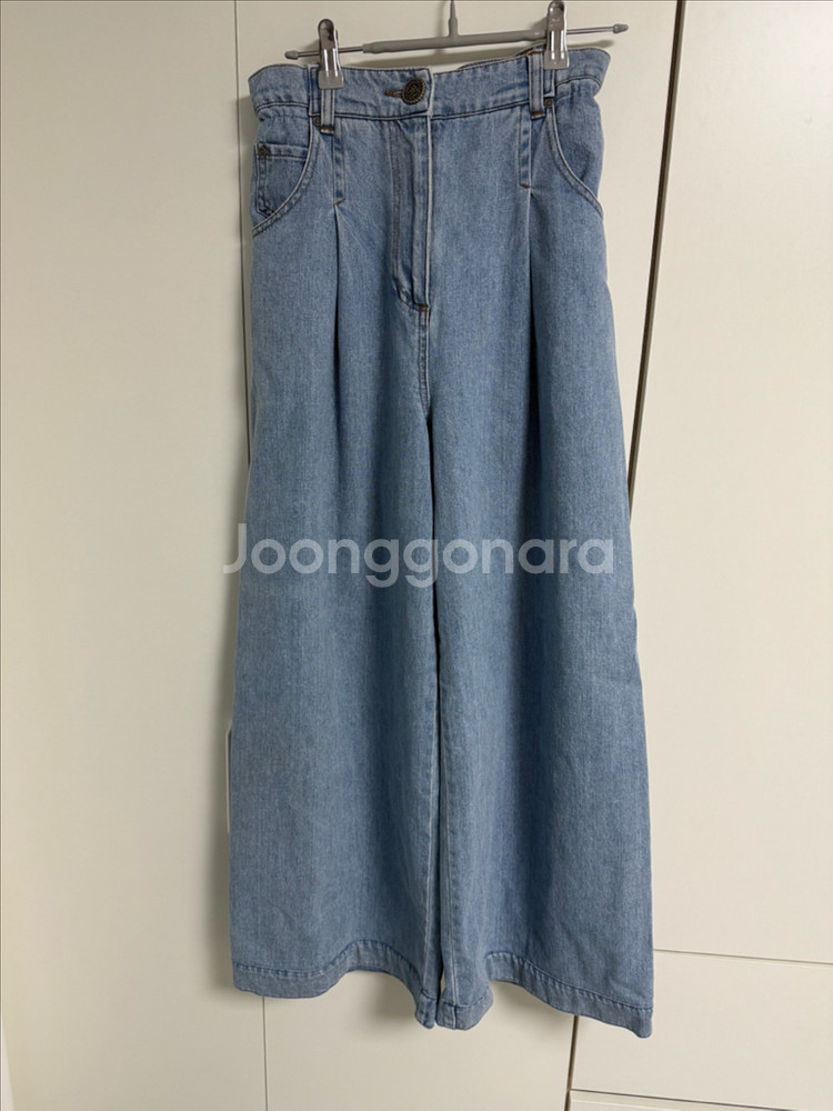 마인 원턱 와이드 데님 팬츠 한섬--3