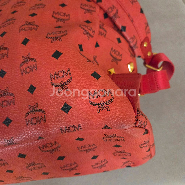 mcm 핑크비세토스 스터드 백팩 라지사이즈--9