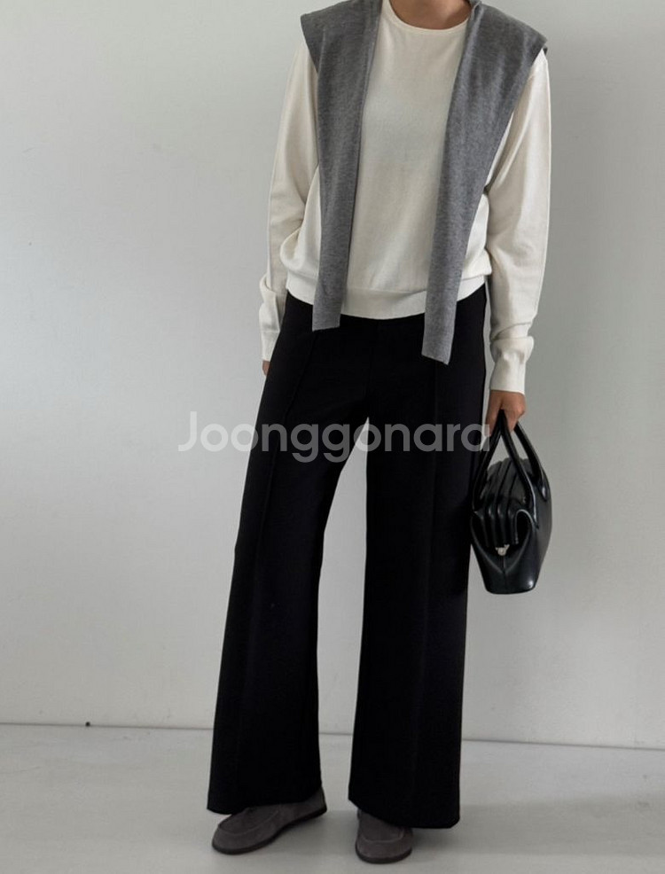 꺌랑 와이드 핀턱 세상편한팬츠 2025 롱기장 S,M--8