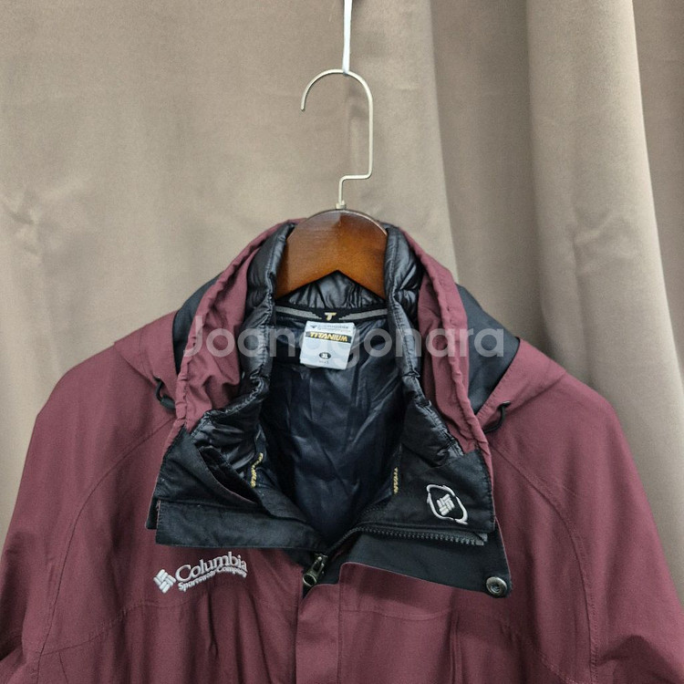 콜롬비아 버건디색 후드 고어텍스 자켓 L--1