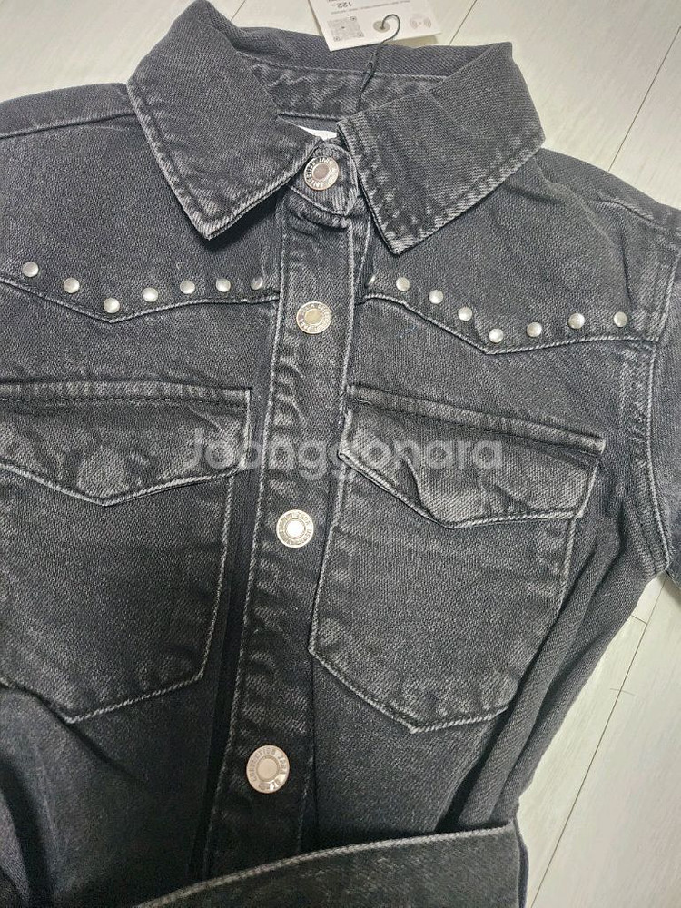 자라키즈 스터드 데님 점퍼스커트 7y 새상품--2