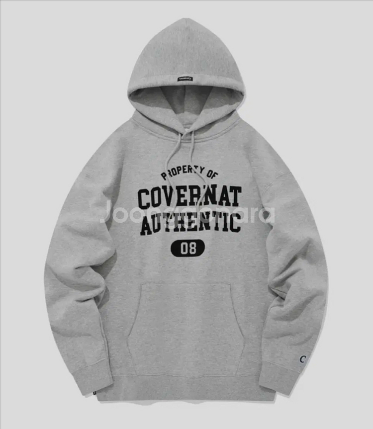 [새상품] M 커버낫 컬리지 로고 후디 멜란지 그레이--0