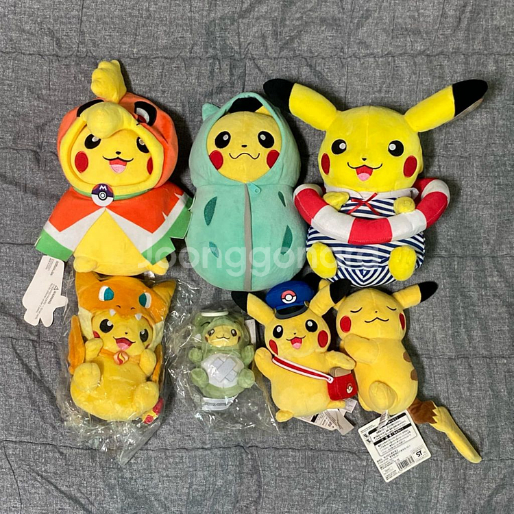 일본 정품 고전 한정판 리자몽 판쵸 대타출동 피카츄--5