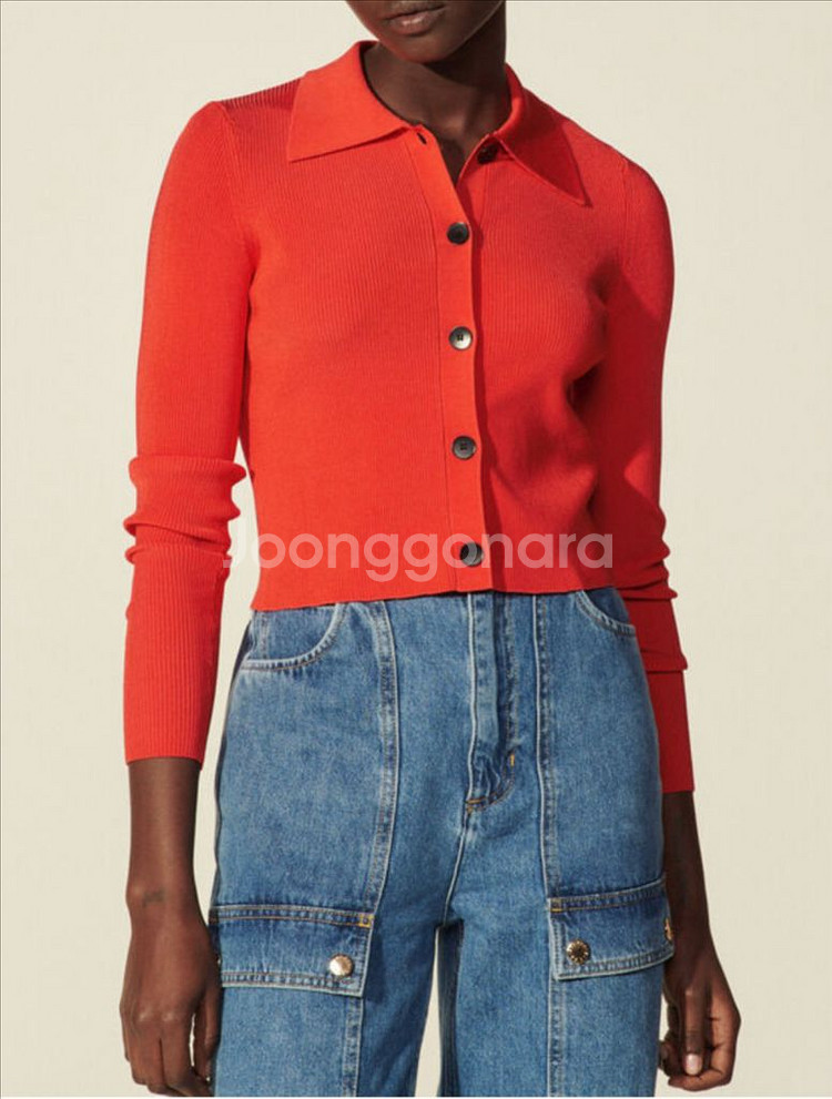 산드로 크롭 니트 가디건--0