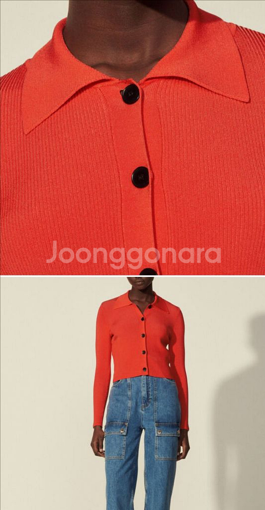 산드로 크롭 니트 가디건--5