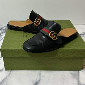 [7.5] 구찌 마몬트 삼선 남성 블로퍼 뮬