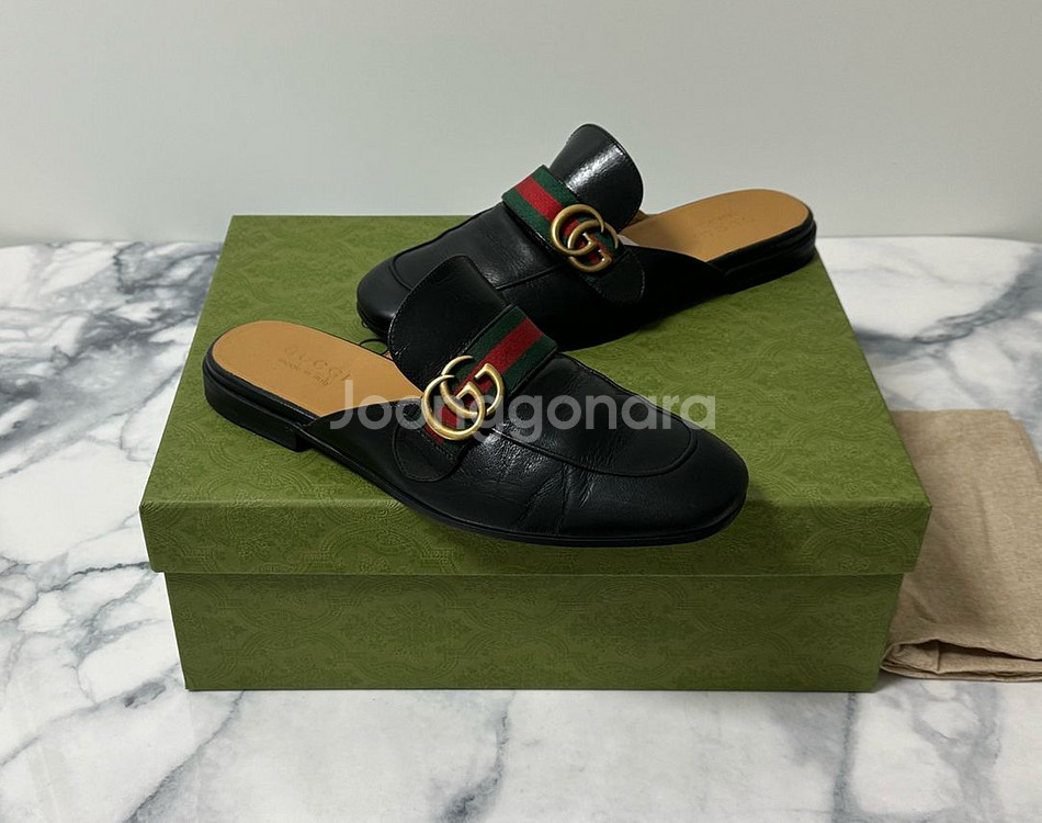 [7.5] 구찌 마몬트 삼선 남성 블로퍼 뮬--1