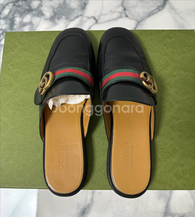 [7.5] 구찌 마몬트 삼선 남성 블로퍼 뮬--4