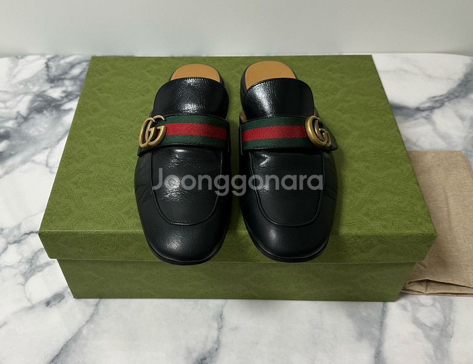 [7.5] 구찌 마몬트 삼선 남성 블로퍼 뮬--2