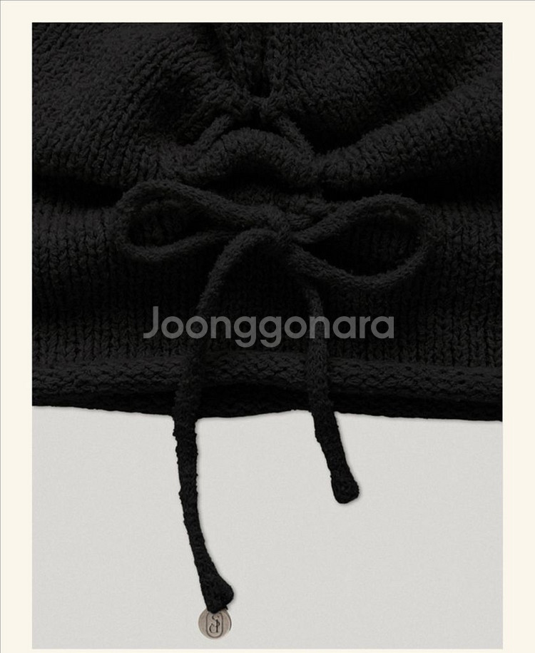 스무스무드 폴루 홀가먼트 니트 비니 블랙--6