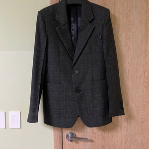 우영미 21fw 메인 체크 그레이 싱글 셋업 판매