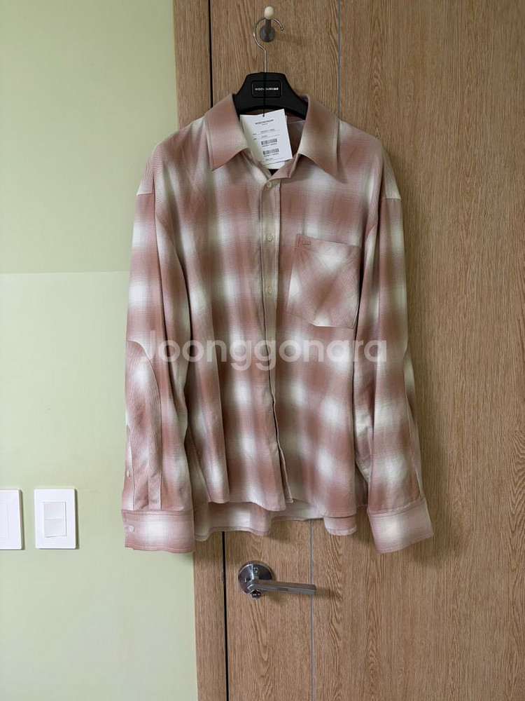 우영미 25fw 베이지 그라데이션 체크 셔츠 판매--0