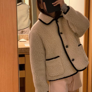 미엘 제이크 뽀글이 누빔 자켓