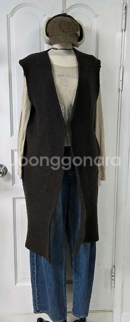 한섬 시스템 브라운 롱베스트--0