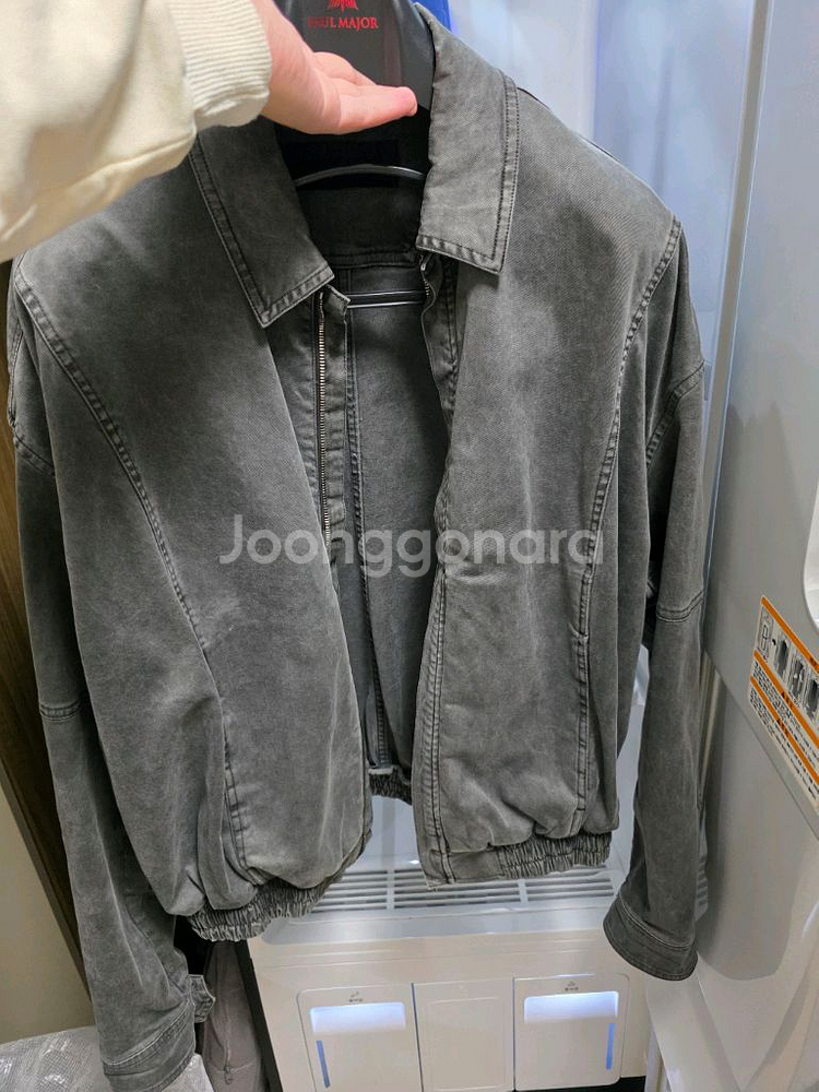 준지 21FW 가먼트 다잉 크롭 블루종 자켓--3