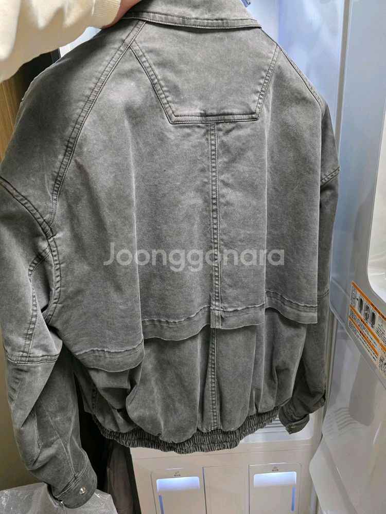 준지 21FW 가먼트 다잉 크롭 블루종 자켓--5